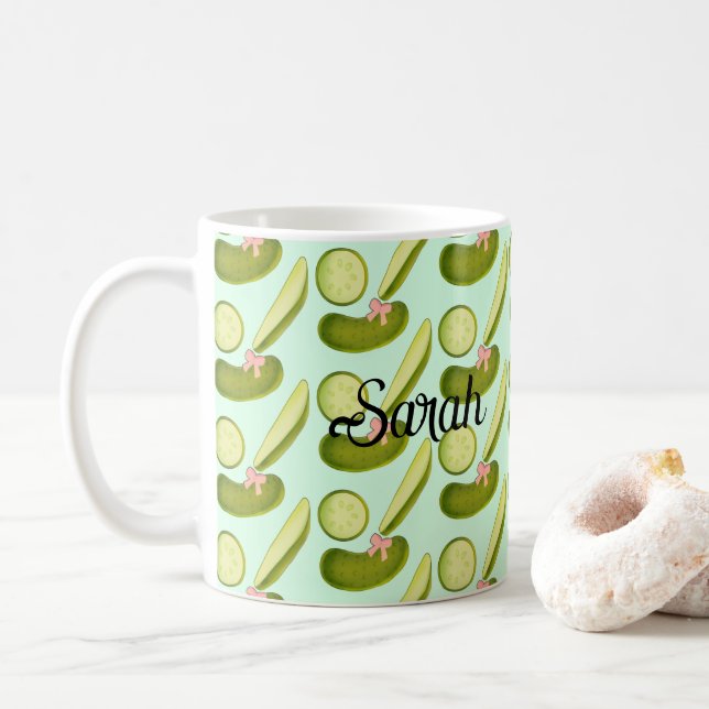 Taza De Café Pink Bow Pickles (Con donut)