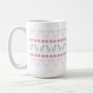 Taza De Café Pink Bows and Grey Kittens