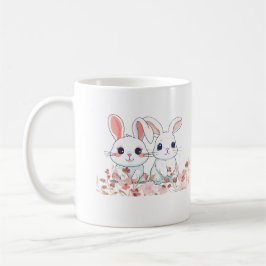 Taza De Café Pink Bunnies White Mug into a Sweet Gift
