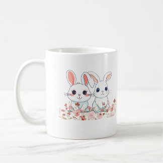 Taza De Café Pink Bunnies White Mug into a Sweet Gift