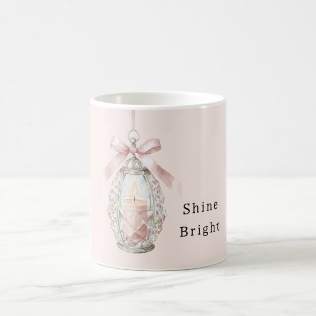 Taza De Café Pink Candle Bow Shine Bright (Centro)