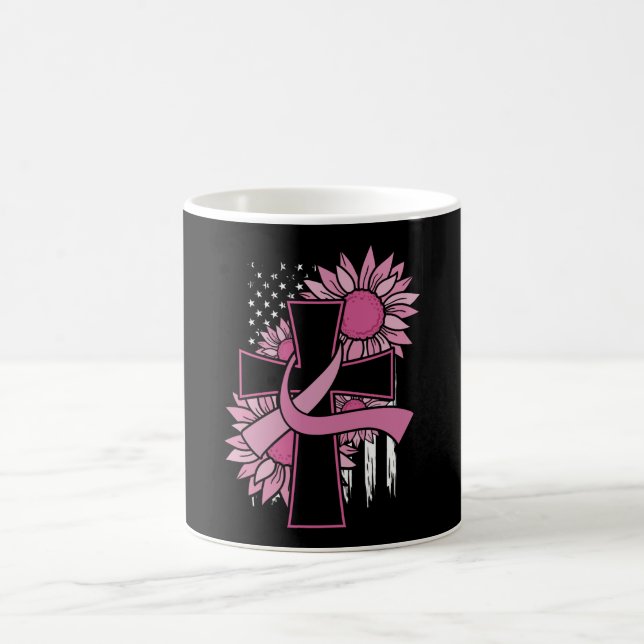 Taza De Café Pink Cross Faith Christian Breast Cancer Awareness (Centro)
