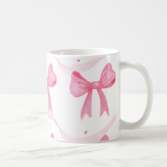 Taza De Café Pink,cute coffee mug with bowa (Derecha)