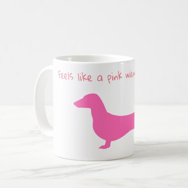 Taza De Café Pink Dachshund Silhouette Mug (Anverso izquierdo)