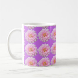 Taza De Café Pink Dahlia Flower Pattern Purple