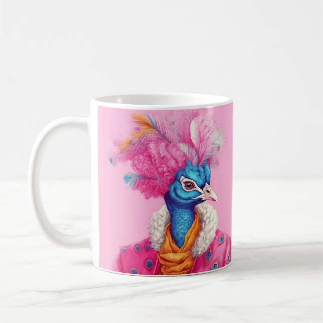 Taza De Café Pink Elegant Peacock Mug (Izquierda)