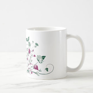 Taza De Café Pink Floral Swirl Mug