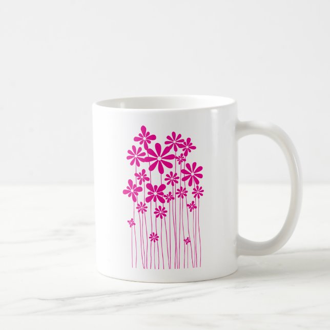 Taza De Café Pink Flower Meadow (Derecha)