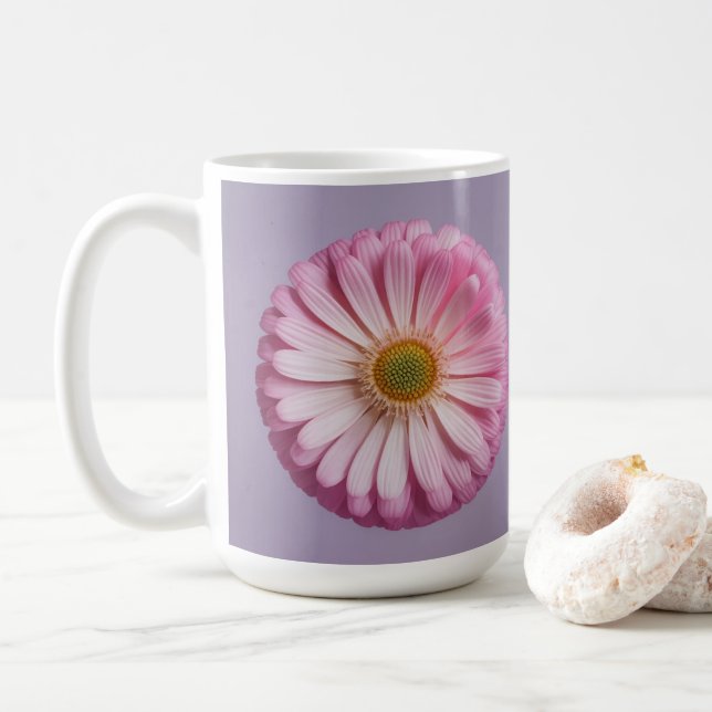 Taza De Café Pink Flower Meditation Classic White Mug (Con donut)