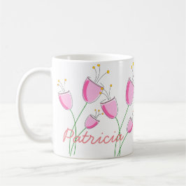 Taza De Café Pink Flowerfield