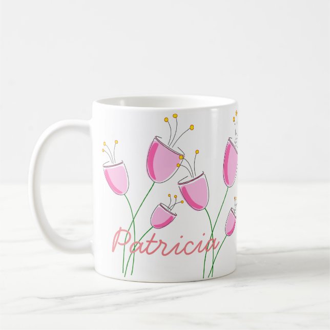 Taza De Café Pink Flowerfield (Izquierda)