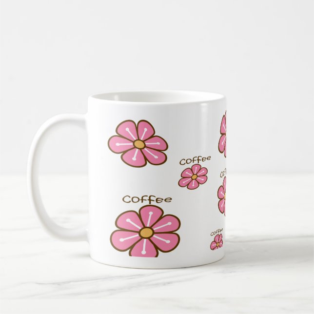 Taza De Café Pink flowers coffee mug (Izquierda)