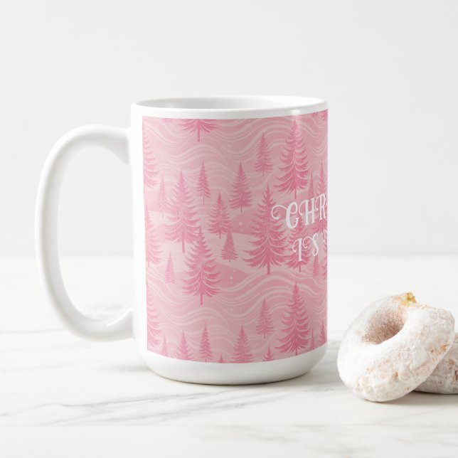 Taza De Café Pink Forest Christmas (Con donut)