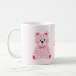 Taza De Café Pink Gingham Teddy