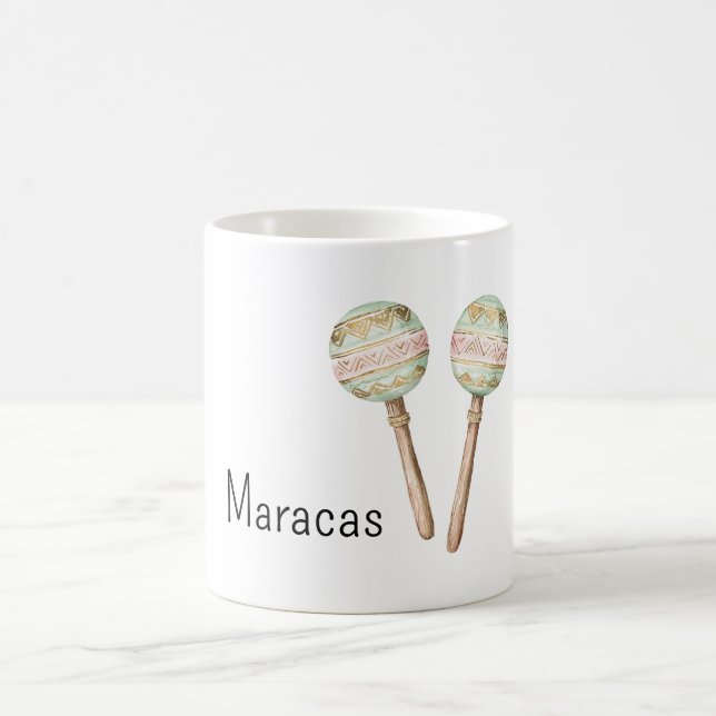 Taza De Café Pink Green Gold Mexican Maracas  (Centro)