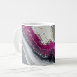 Taza De Café Pink, Grey White Stone Marble Printed 