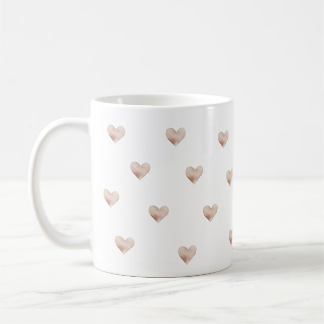 Taza De Café Pink Heart Simple Coffee Mug (Izquierda)