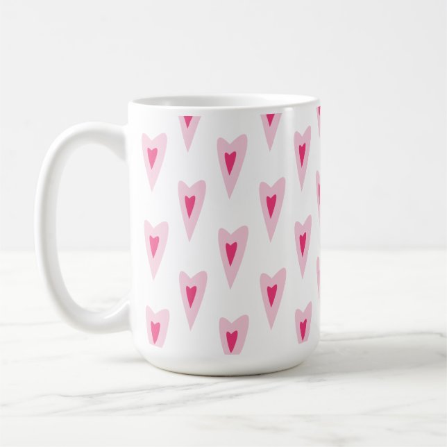 Taza De Café Pink Heart Valentines Water Bottle (Izquierda)