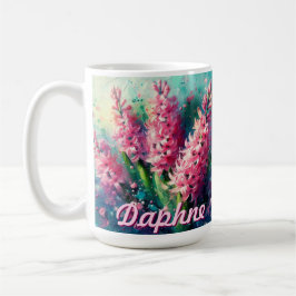 Taza De Café Pink Hyacinths Hyacinth Floral Personalized