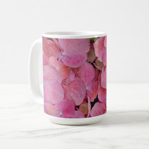 Taza De Café Pink Hydrangea Flor Floral Mug