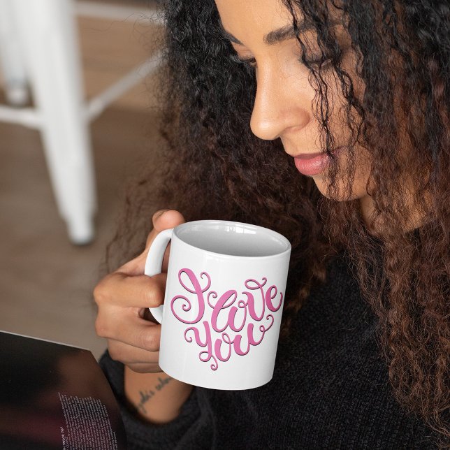 Taza De Café Pink I Love You (Subido por el creador)