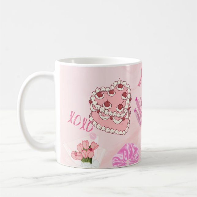 Taza De Café Pink Kawaii girly Tote Bag. (Izquierda)