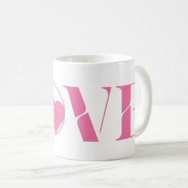 Taza De Café Pink Love Text Valentine's day