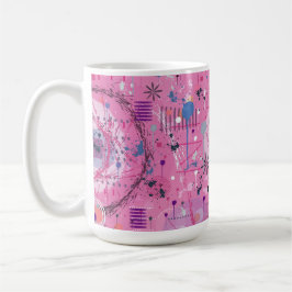 Taza De Café Pink Maximalist Abstract Art 