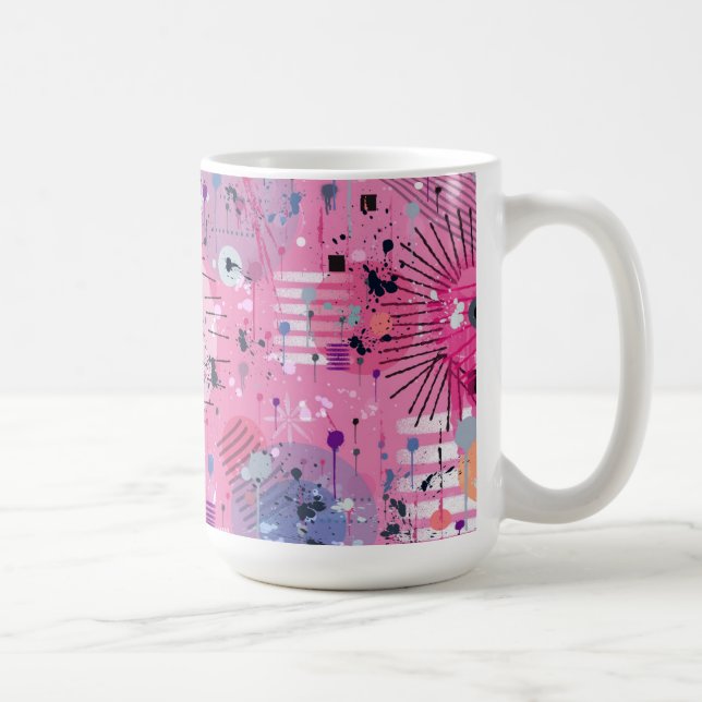 Taza De Café Pink Maximalist Abstract Art  (Derecha)