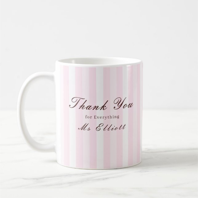 Taza De Café Pink Mist - Personalised Thank You Teacher Mug (Izquierda)