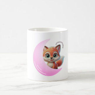 Taza De Café Pink Moon Fox Mug – Cute Kawaii Animal Coffee Cup