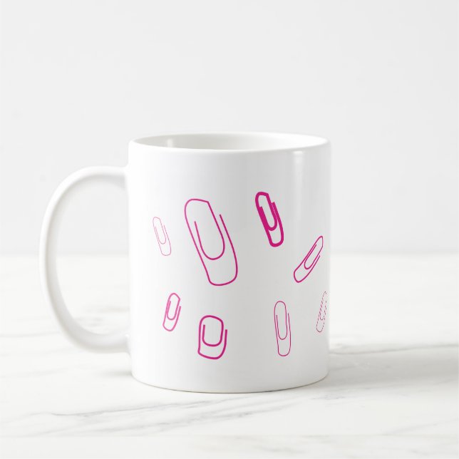Taza De Café pink paper clip retro design  (Izquierda)