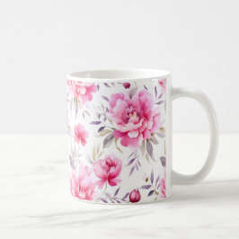 Taza De Café Pink Peony Floral