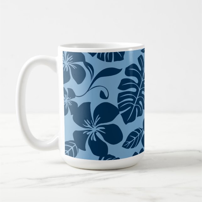 Taza De Café PINK PLUMERIA (BLUES) Mug (Izquierda)