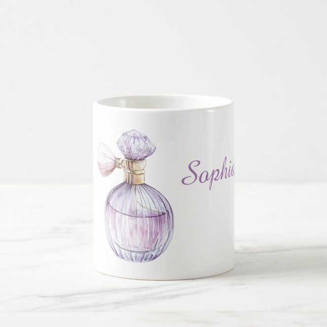 Taza De Café Pink Purple Perfume Bottle (Centro)