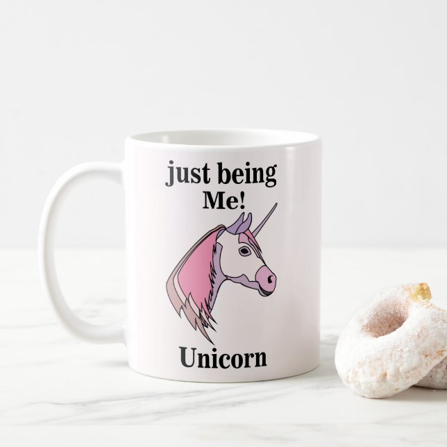 Taza De Café Pink Purple Unicorn Head (Con donut)