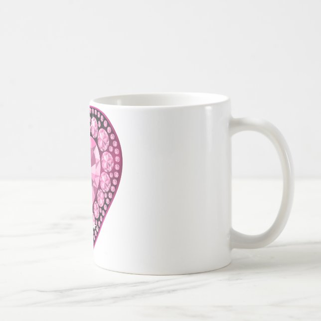 Taza De Café Pink Quartz Gem Heart (Derecha)