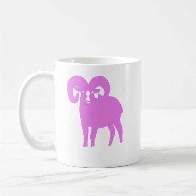 Taza De Café Pink Ram Silhouette Aries Coffee Mug (Izquierda)