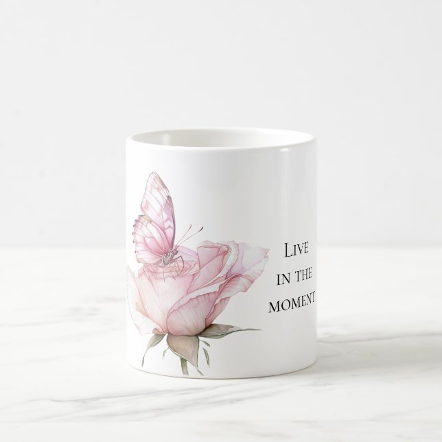 Taza De Café Pink Rose Butterfly (Centro)