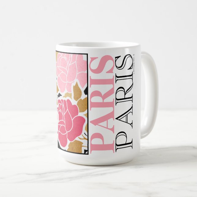 Taza De Café Pink Rose Paris Video Afiche Francés Mug (Anverso derecho)