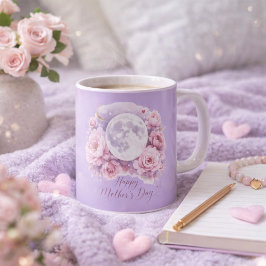 Taza De Café Pink Roses Lavender Moon Mug, Mother's Day Gift
