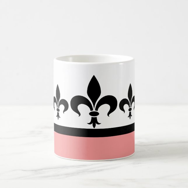 Taza De Café Pink Swanky Fleur De Lis Mug (Centro)