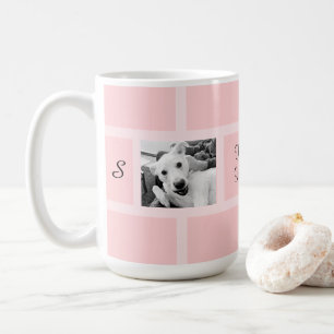 Taza De Café Pink Two Photo Modern Square Design Funny Dog