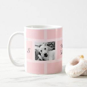 Taza De Café Pink Two Photo Modern Square Design Funny Dog
