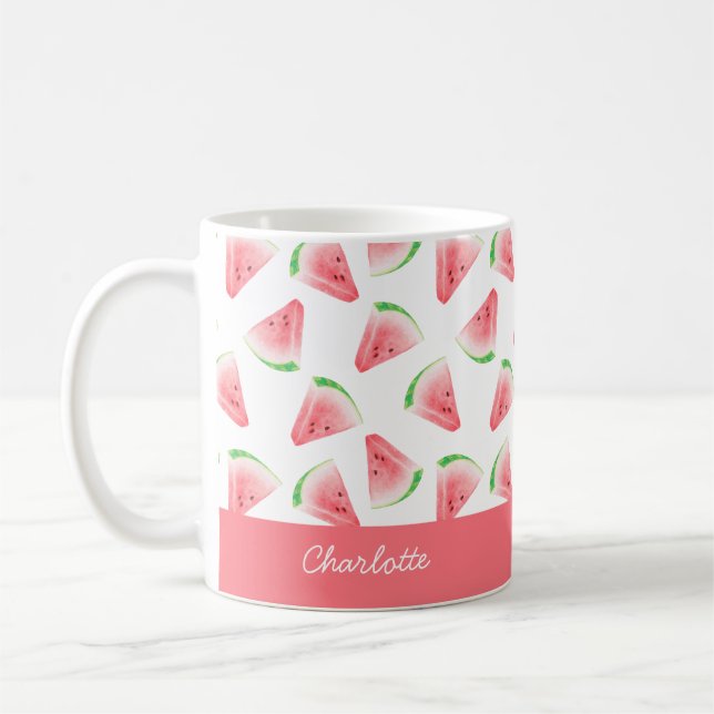 Taza De Café Pink Watermelon Personalized (Izquierda)