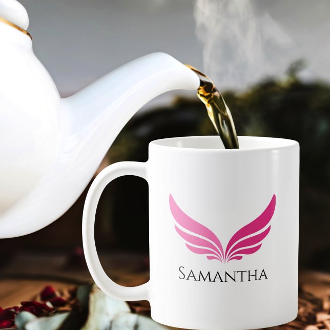 Taza De Café Pink wings Cute Girly Aviation Women Simple  (Subido por el creador)