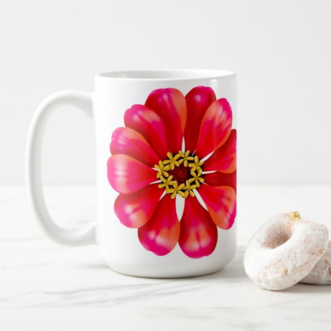 Taza De Café Pink Zinnia (Con donut)