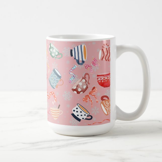 Taza De Café Pinky patrón Navidades tradicionales cena fiesta (Derecha)