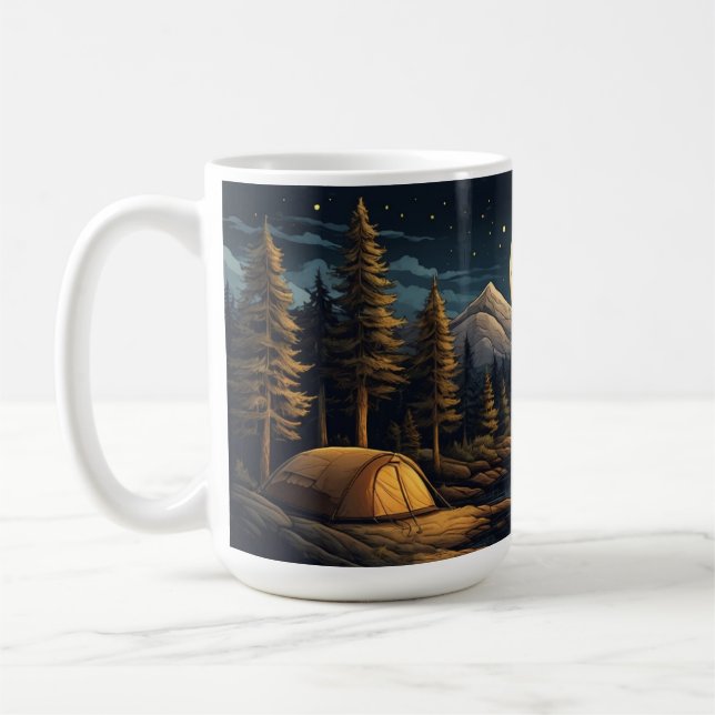 Taza De Café Pino de acampada al aire libre inspirado en la nat (Izquierda)