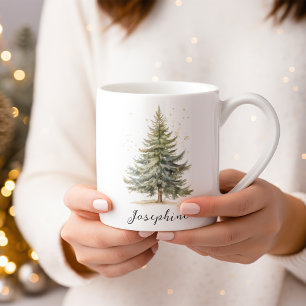 Taza De Café Pino de árbol navideño acuático